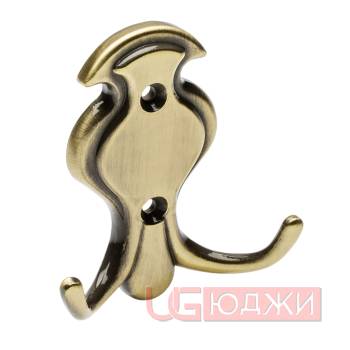 Крючок мебельный 2-х рожковый ORVIETO BO, бронза
