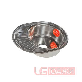 Мойка кухонная 5745 (57х45х0,8х18) правая, полированная