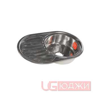 Мойка кухонная 7750 (77х50х0,8х18) правая, полированная