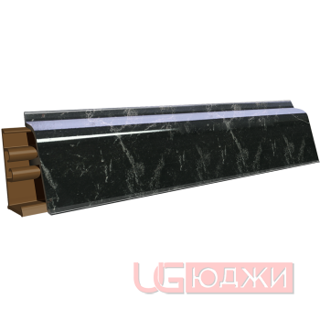 Плинтус для столешниц LB-38 4,2м 6094 Мрамор марквина чёрный глянец (063м, 063г, 3029м, 906г, 1114м, 1114г/459)