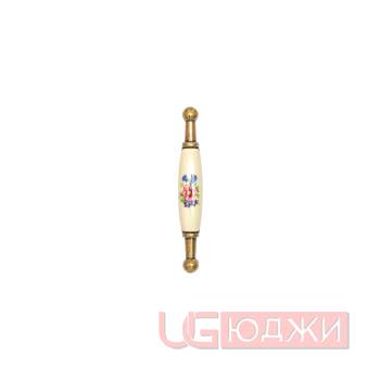Ручка фарфор UP-21 96мм, синий цветочек