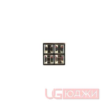 Ручка-кнопка с кристаллами 27х27мм, хром