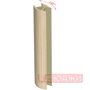 Соединительный уголок 135гр. H-100мм, дуб беленый