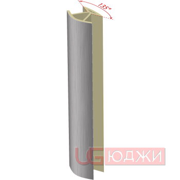 Соединительный уголок 135гр.  H-150мм, алюминий шлифованный