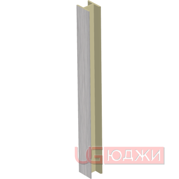 Соединительный уголок 180гр.  H-100мм, алюминий шлифованный (13)