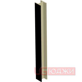 Соединительный уголок 180гр. H-100мм, чёрный