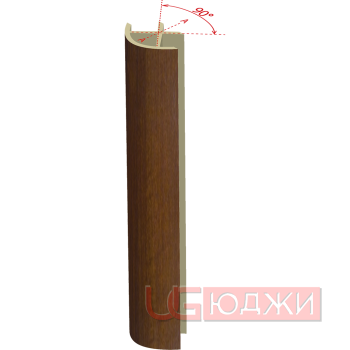 Соединительный уголок 90гр. H-100мм, орех тёмный (9)