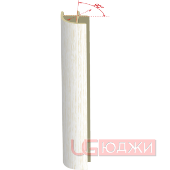 Соединительный уголок 90гр. H-100мм, ясень структурный