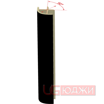 Соединительный уголок 90гр. H-150мм, чёрный