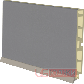 Цоколь пластиковый H-100мм  4,0м, алюминий (8.1)