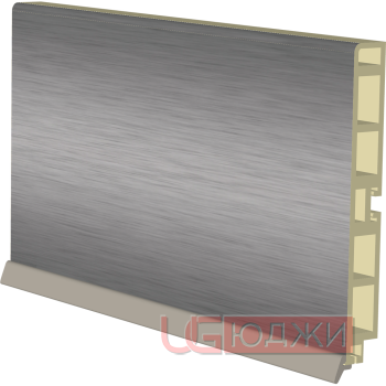 Цоколь пластиковый H-100мм  4,0м, алюминий шлифованный (13)