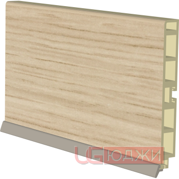 Цоколь пластиковый H-100мм 4,0м, дуб беленый (15)