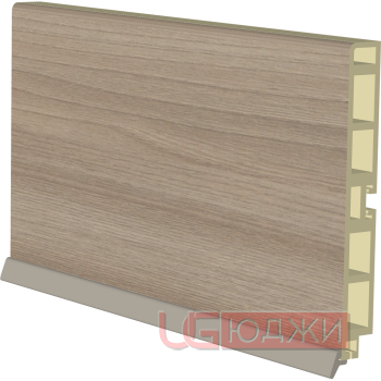 Цоколь пластиковый H-100мм 4,0м, ясень шимо светлый (20)